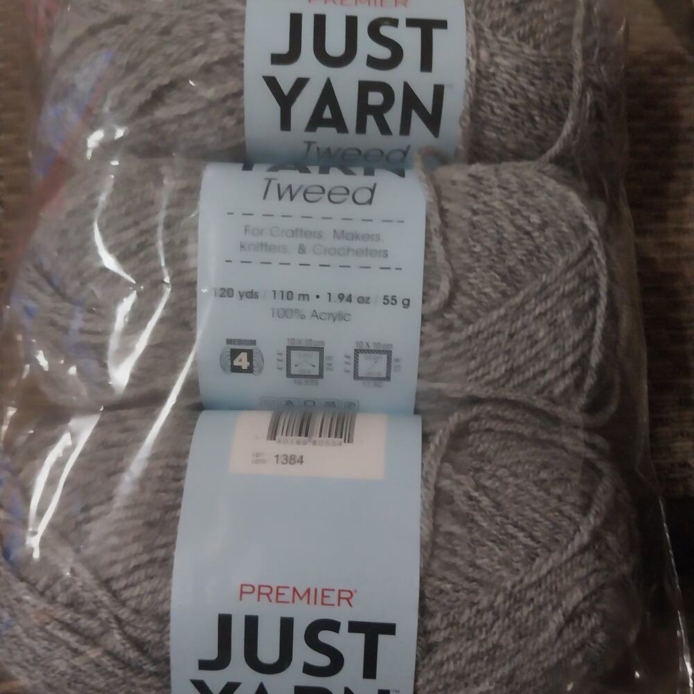 New Premier Just Tweed Yarn "Gray Tweed"